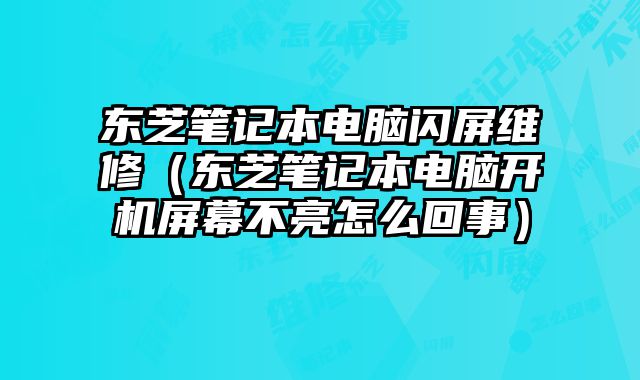 东芝笔记本电脑闪屏维修（东芝笔记本电脑开机屏幕不亮怎么回事）